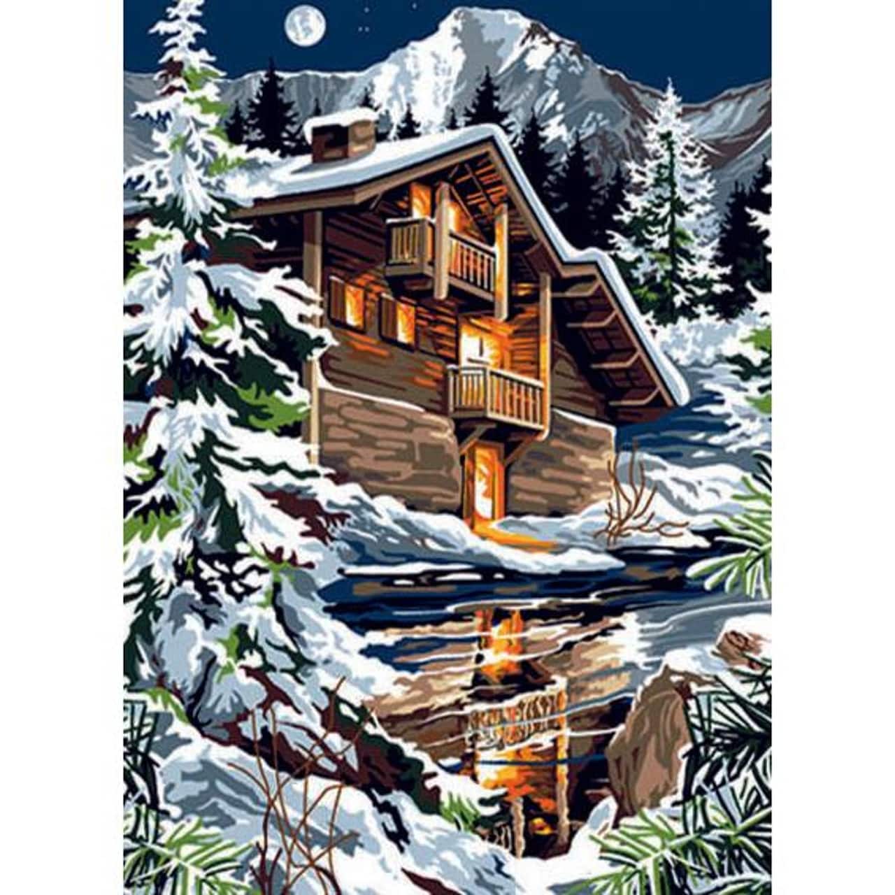 Gobelin Night Blue Printed Tapestry Needlepoint Canvas